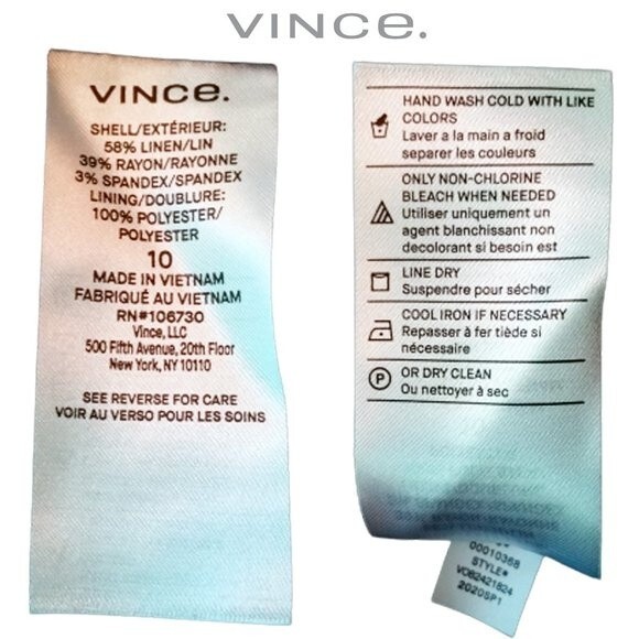 VINCE NEW Preppy Center Pleat Pockets Linen Mini Skirt 10 - Picture 11 of 12